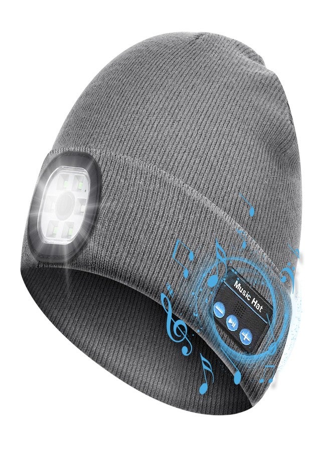 Lenski Stocking Stuffers for Men Adults, Dad Gifts for Men, Bluetooth Beanie Hat for Mens, Mens Gifts for Dad Him Grandpa Grey - Image 1